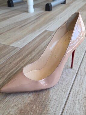 Christian Louboutin So-Kate 120mm Nude Patent Leather Stilettos Eur. 39